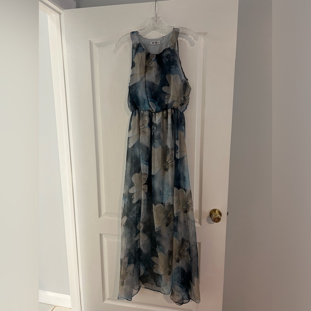 Maxi, floral, polyester, dress, medium